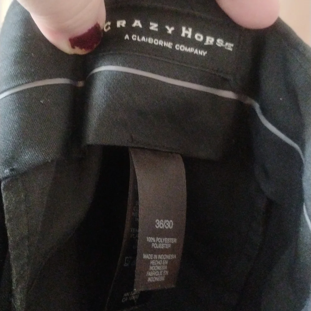 Crazy Horse Men's Cuffed Bottom Dress Pants Black SZ 36